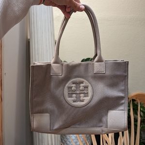 Vintage Tory Burch Large Ella Gray Nylon & Patent Leather Tote Bag